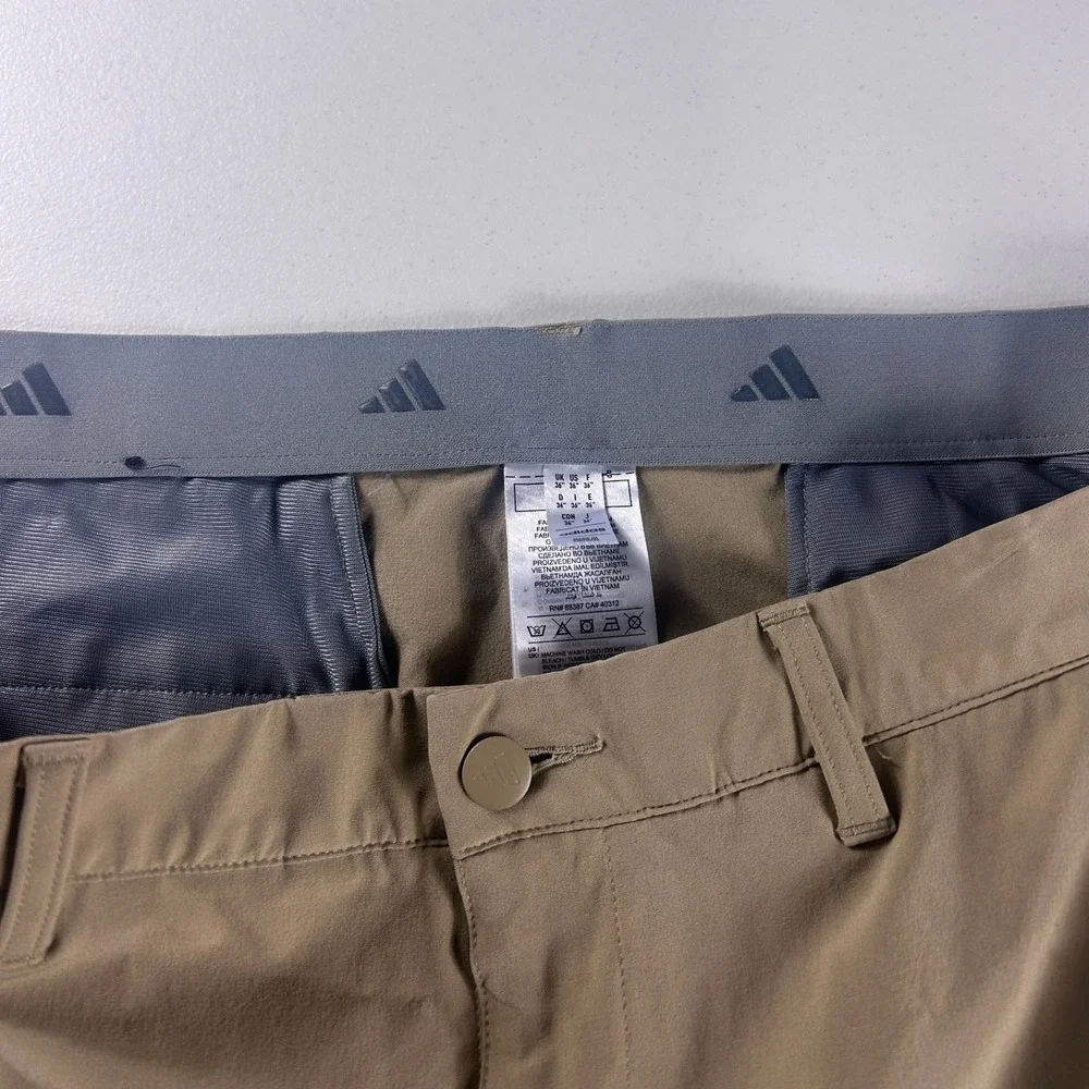 Adidas Mens Golf Shorts Size 36 Brown Khaki Stretch Primegreen Performance